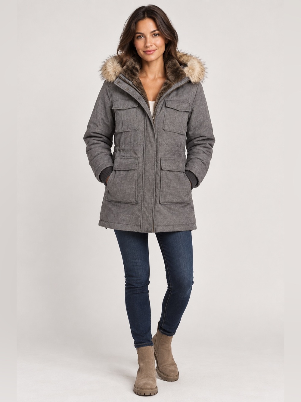 Aritzia Tna Blackcomb Hooded Jacket – Grey – Size Small